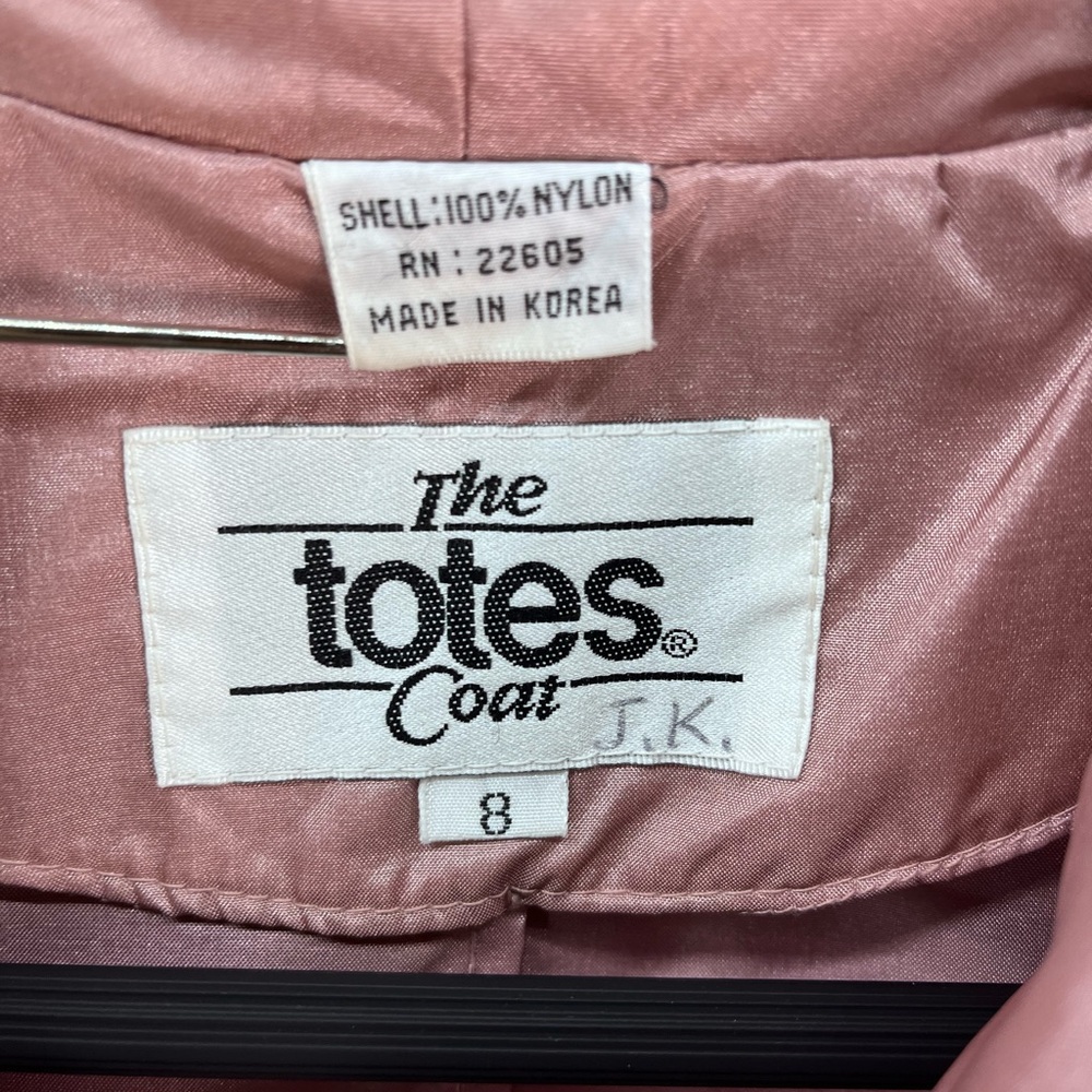 NEW Vintage 1980s The Totes Coat Mauve Trench Coat Womens Size 8 - Picture 6 of 8